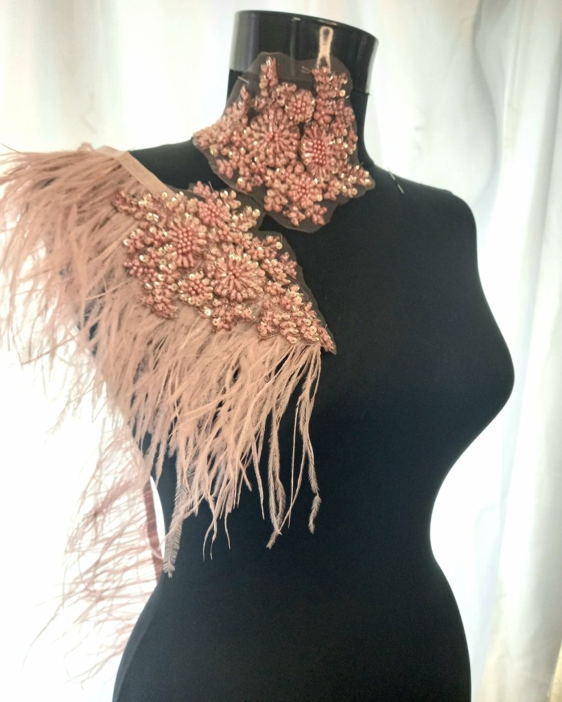 glass beads, glass apliques