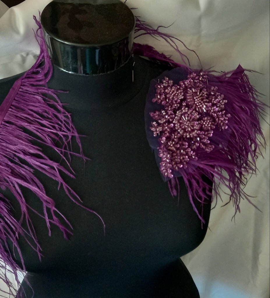 Set aplicatii cu margele mov 10x15cm, glass beads, glass apliques
