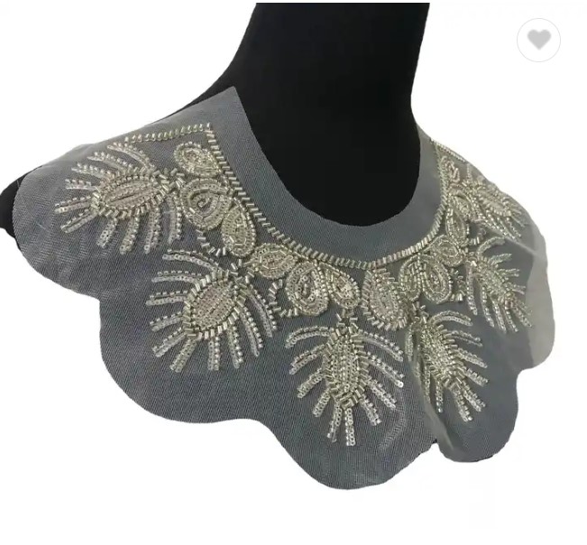 guler din margele argintiu