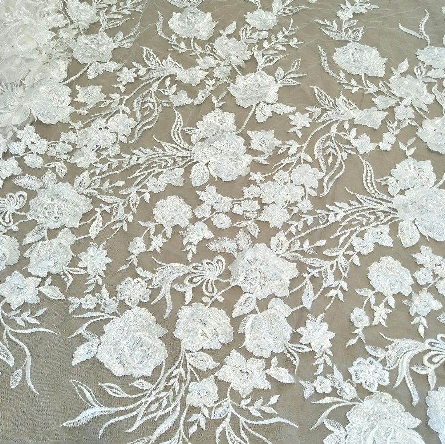 Broderie decupabila cu flori, paiete
, pentru mireasa, nunta, botez