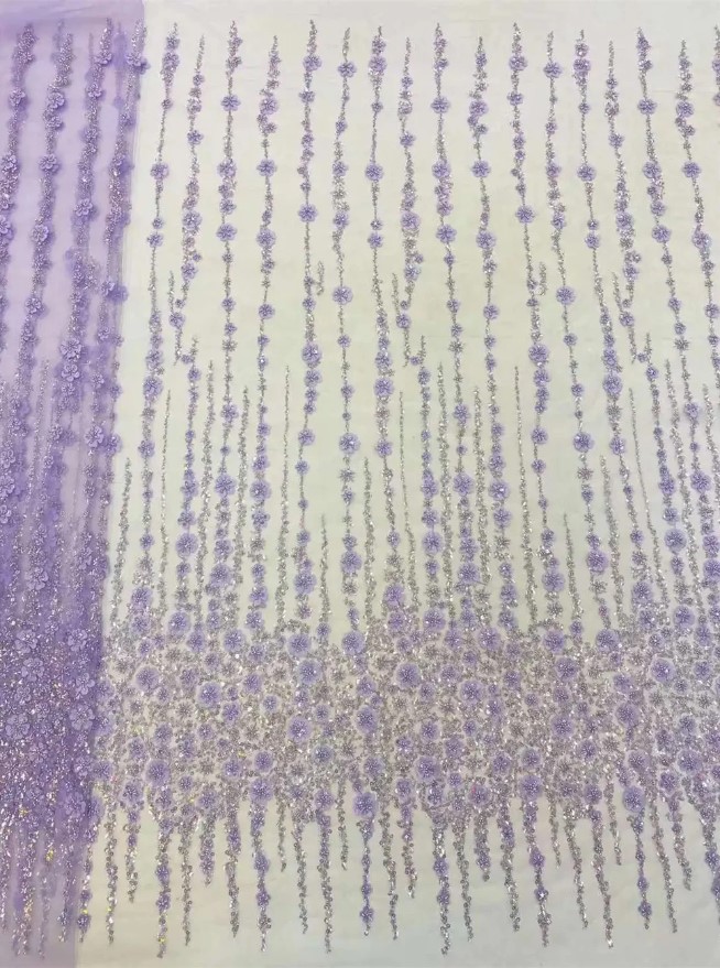 dantela lila decupabila cu flori3d