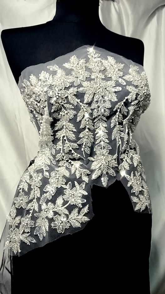  Dantela tip panou cu perle, 
margele si paiete
 lace fabric glass beads, glass apliques, wedding 