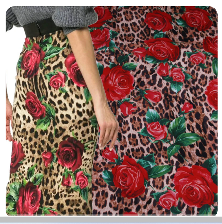 brocard animar print cu trandafiri . Tesaturi de evenimente, rochii de seara, bluze, fuste.