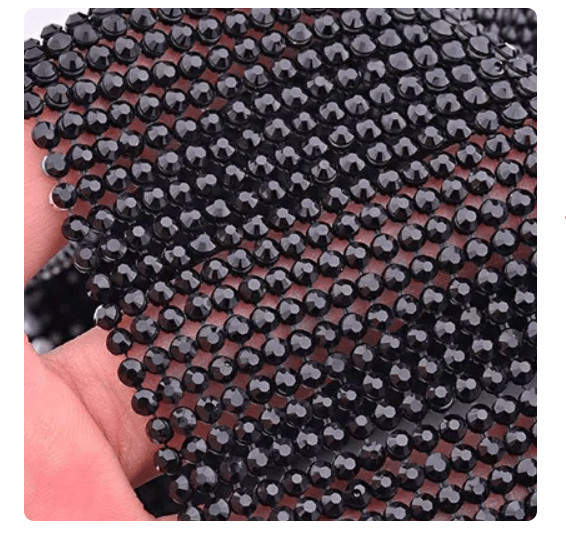 Accesorii. Plasa neagra cu cristale din sticla cu baza din metal,panou 45x120cm, lace fabric glass beads, black glass .apliques. Broderii exclusive. Calitate Superioara. Broderii exclusive.
