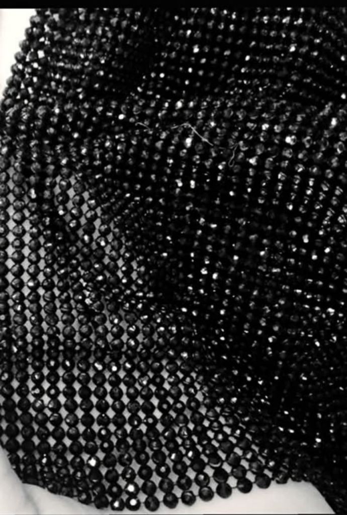 Accesorii premium. Plasa cu cristale din sticla cu baza din metal,panou, black glass beads, luuro glass apliques