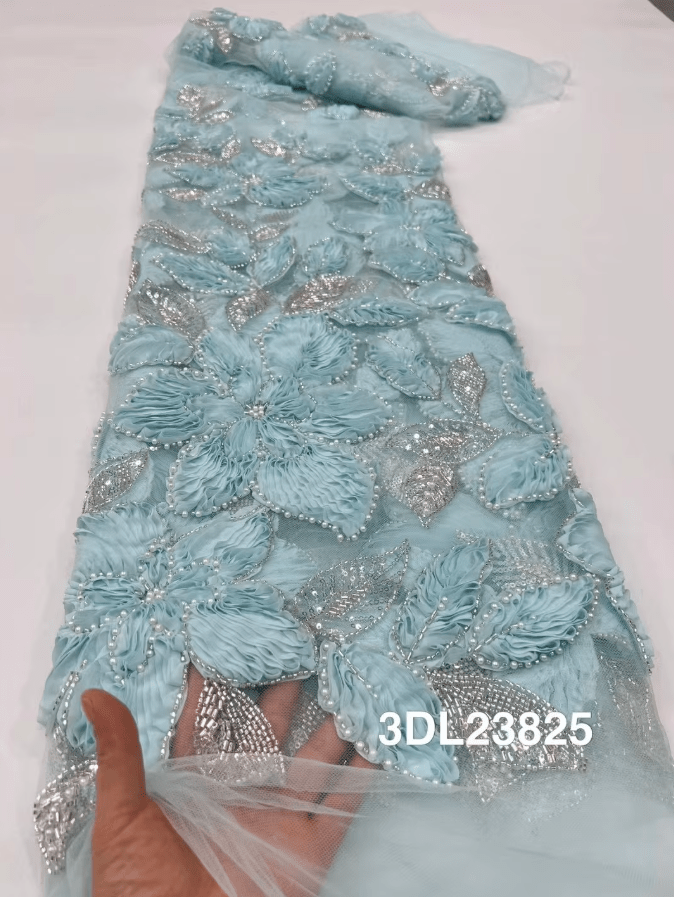 Broderie bleu la comanda, 
cu frunze 3d