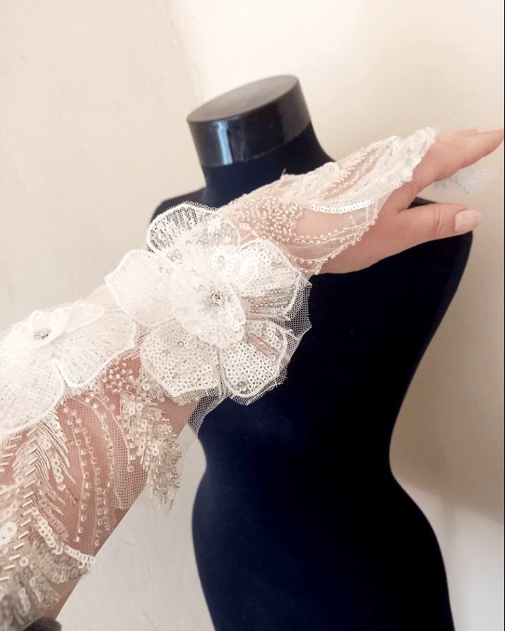 Aplicatie de cusut cu flori 3d, 
