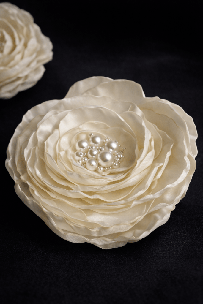 Floare 3D ivoar cu perle.
14cm.