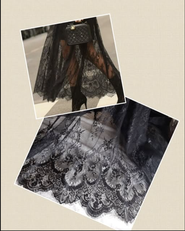 dantela chantilly neagra