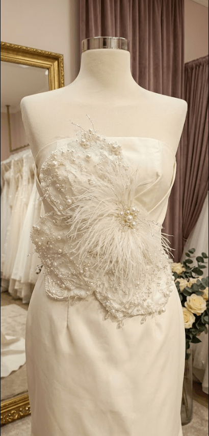 brau pentru mireasa, botez, nunta, accesorie ivory, ivoar, off white