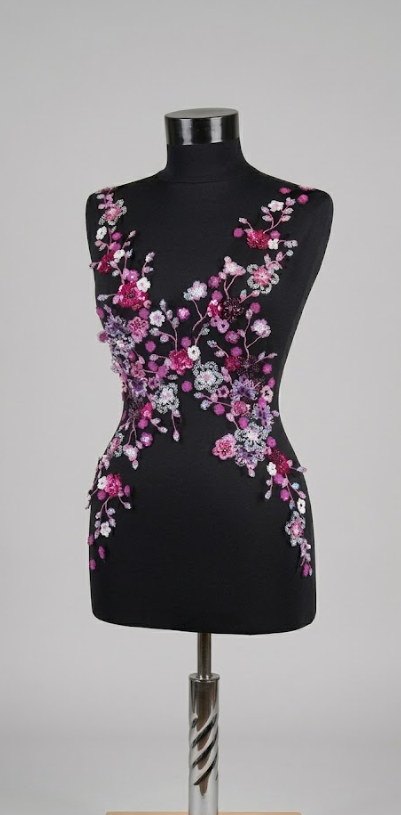 Aplicație de cusut multicolora pe corsaj.  bodice applique "Butterfly Wings" Aplicație multicoloră  "Aripi de fluture"