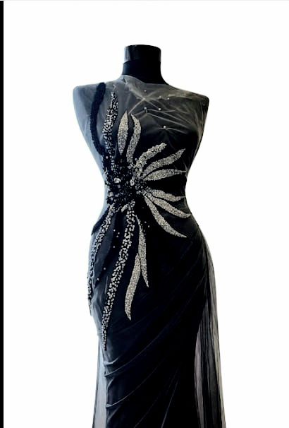 Luxury wedding Dress silver bodice appliqués. Luxury wedding Dress  appliqués with pearls, sparkling crystals and couture craftsmanship. ✨ HandMade 🌍 Worldwide shipping #bridalfashion #eveninggown #couturedetails